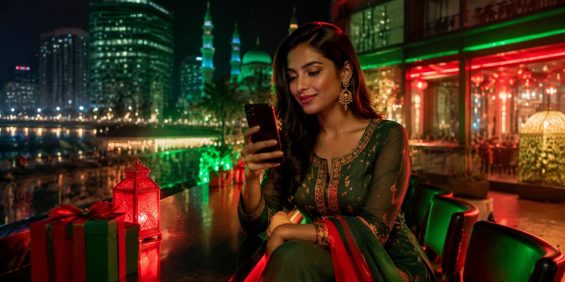 ঢাকায় ঈদ উৎসবে score80 অ্যাপে পুরস্কার উপভোগ করছেন একজন খেলোয়াড়